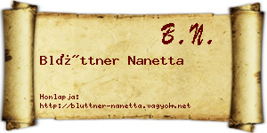 Blüttner Nanetta névjegykártya